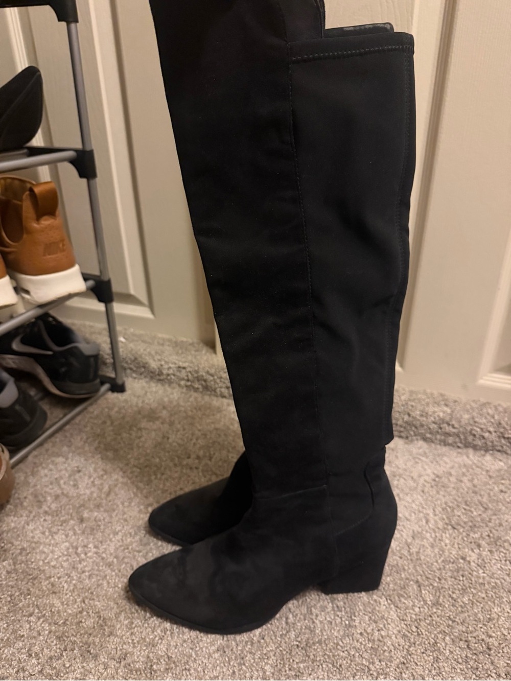 Marc Fisher Black Knee-High Wedge Boots